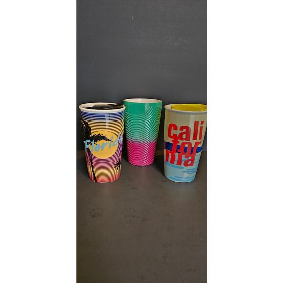 Starbucks Ceramic Coffee Travel Mugs With Lid Set 3 - Picture 1 of 4